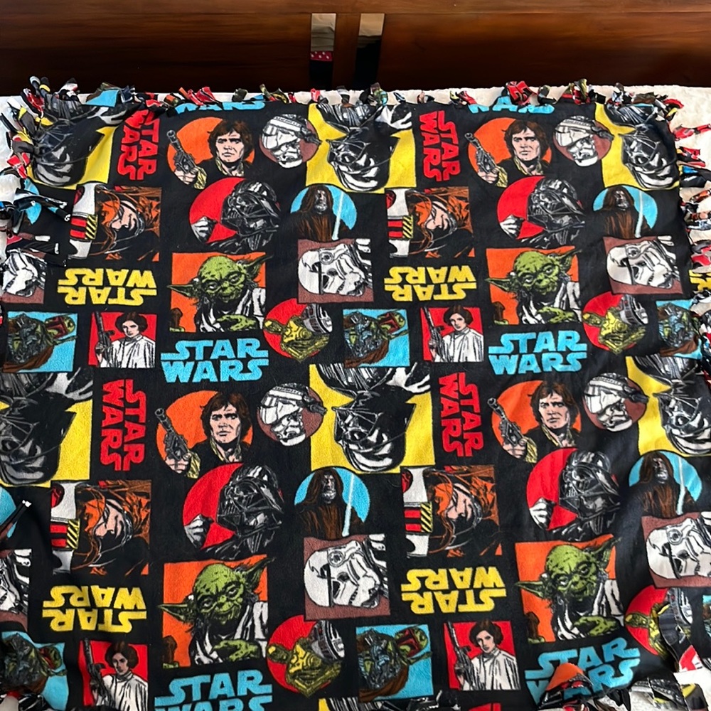 Star Wars/ StarTrek tied blanket
